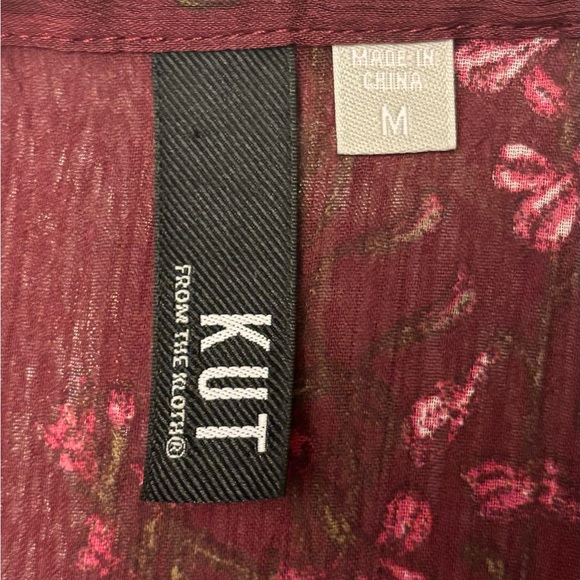 Kut women’s sheer button up floral top. - Picture 3 of 3